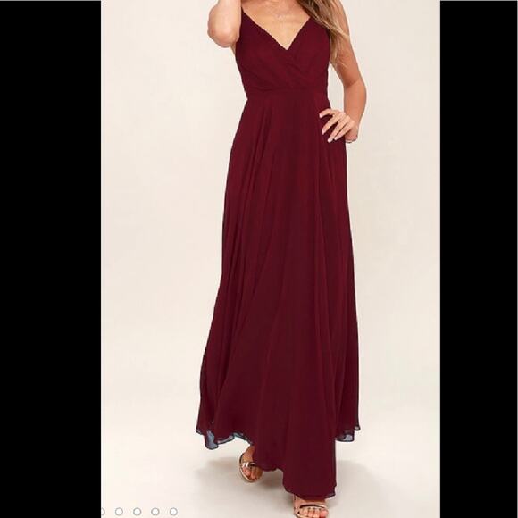 Lulus All About Love Wine Red Maxi Dress Size Medium NEW - Picture 12 of 12